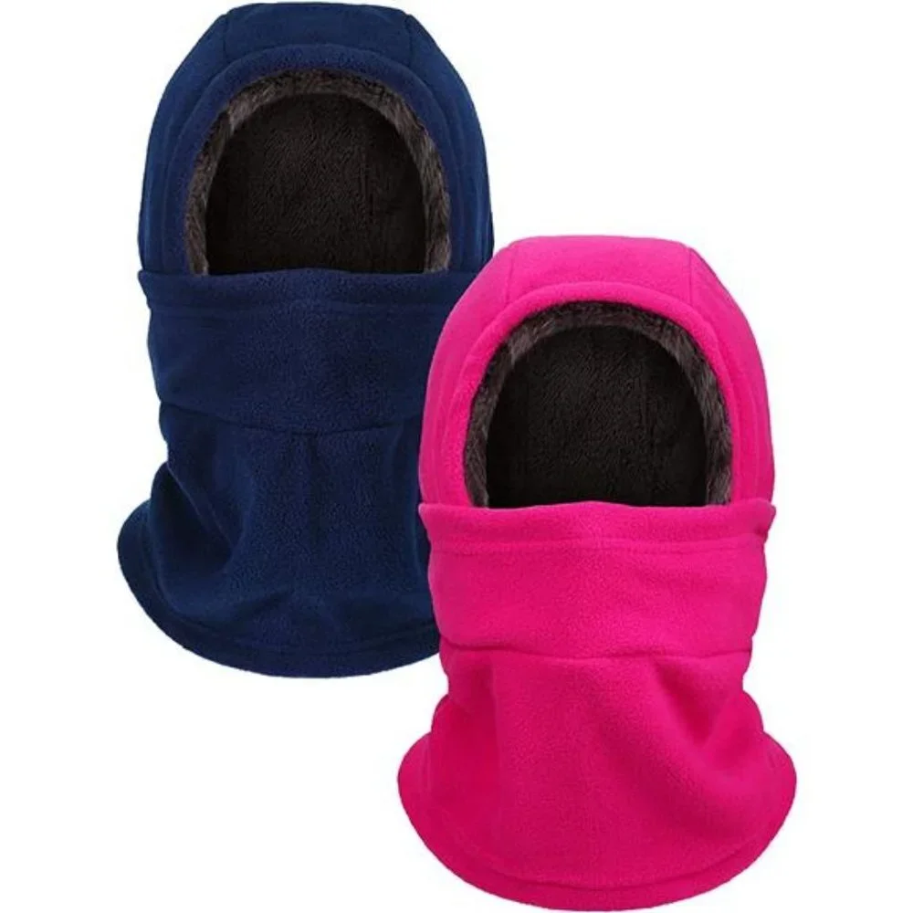 Women's Winter Balaclava Hat Fleece Full Face Covering Scarf with Drawstring